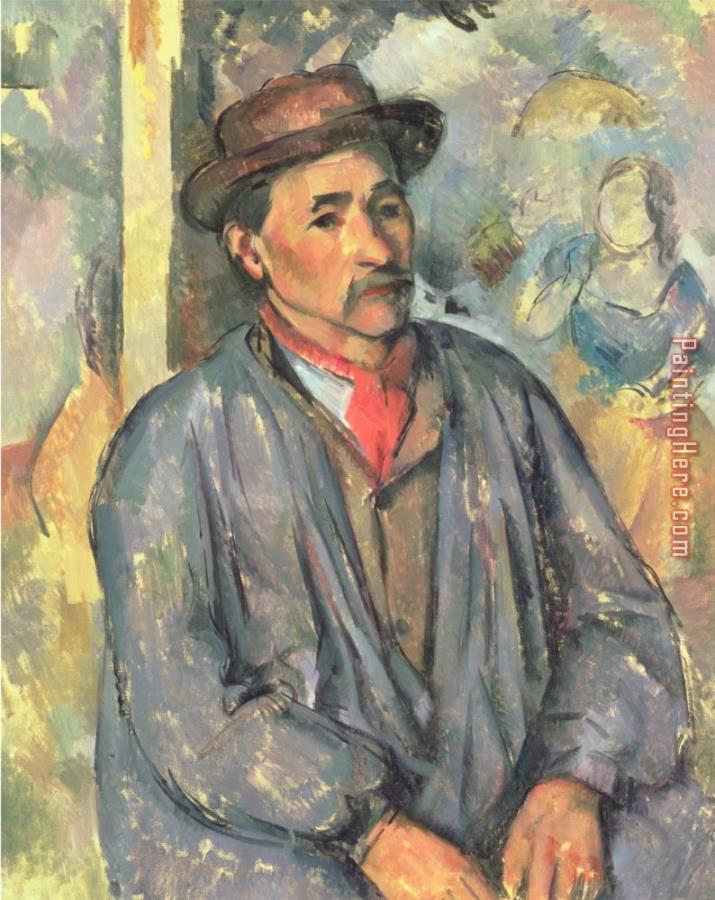 Paul Cezanne Peasant in a Blue Smock 1892 Or 1897